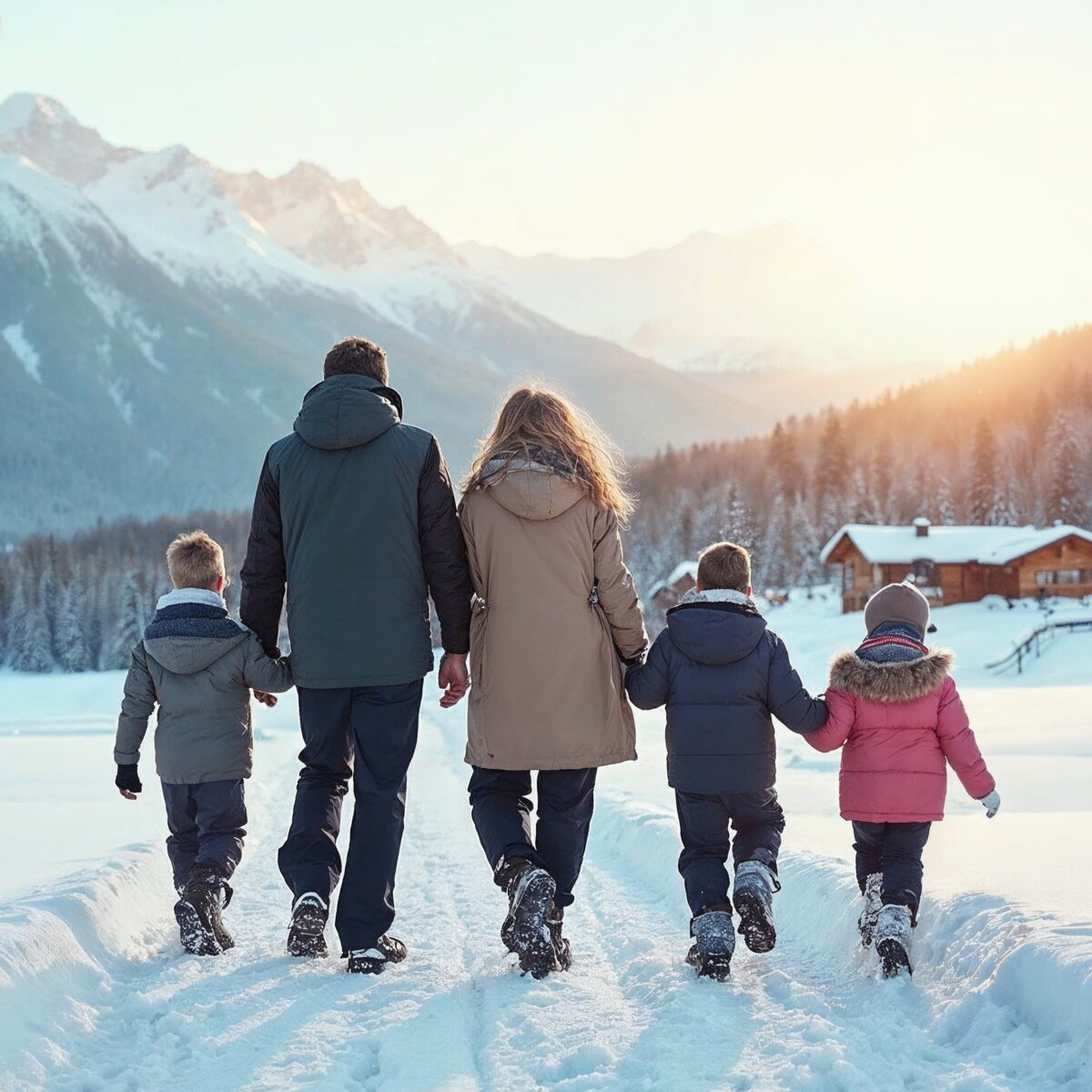 Family walk in the snow | Pinnacle Experiences