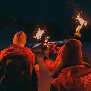 Descente aux flambeaux avec des moniteurs de ski de Courchevel